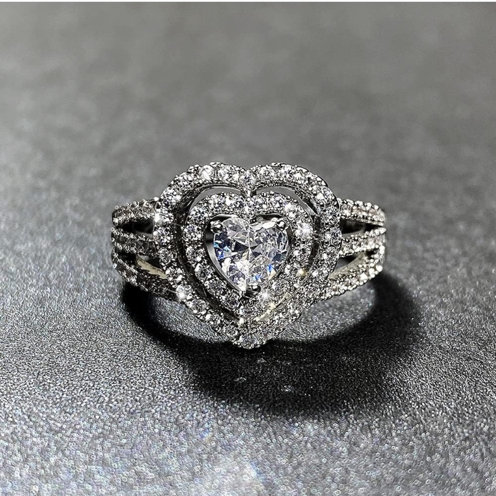 Heart Shape 925 Sterling Silver Ring
